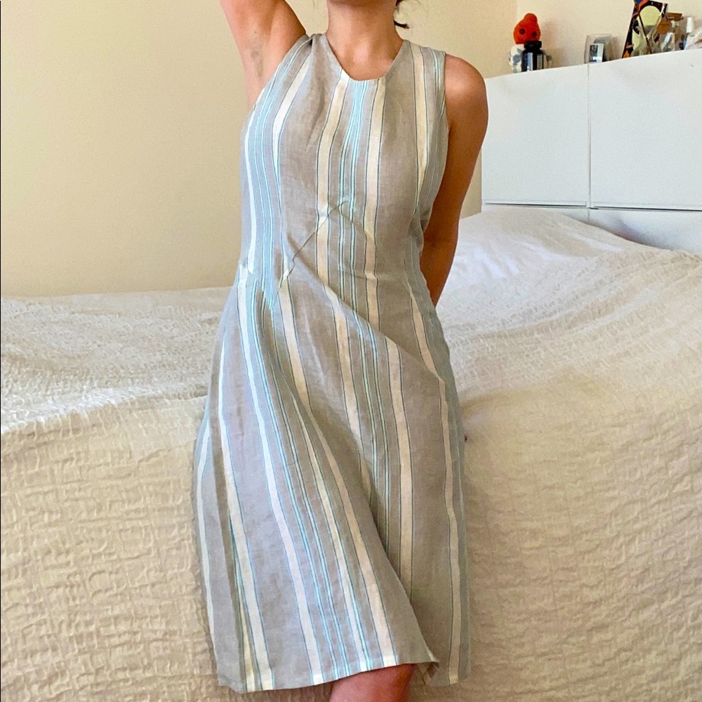 SOLD✌🏼Yu striped linen dress